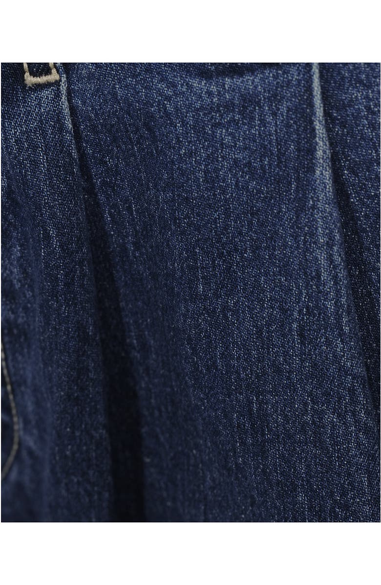 Lands' End Soft Denim High Rise 7" Pleated Trouser Shorts, Alternate, color, Crawford Wash