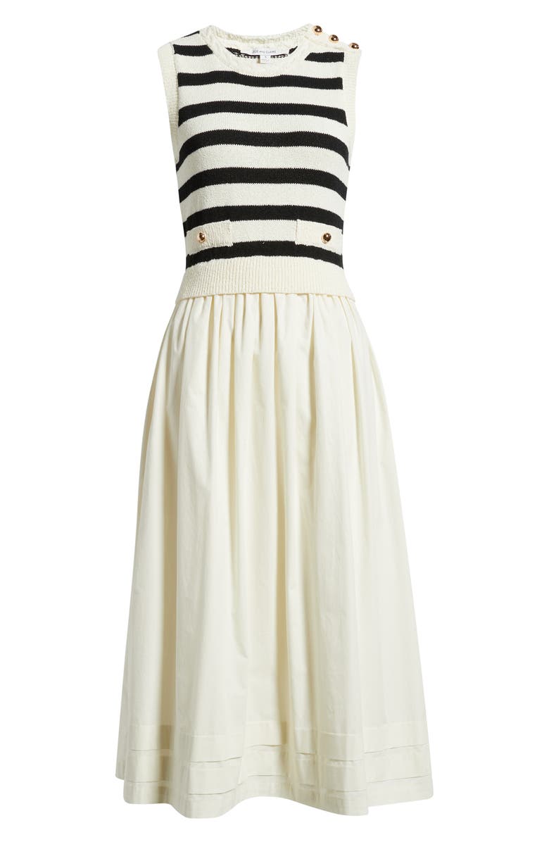 ZOE AND CLAIRE Mixed Media Sleeveless Dress, Alternate, color, Cream