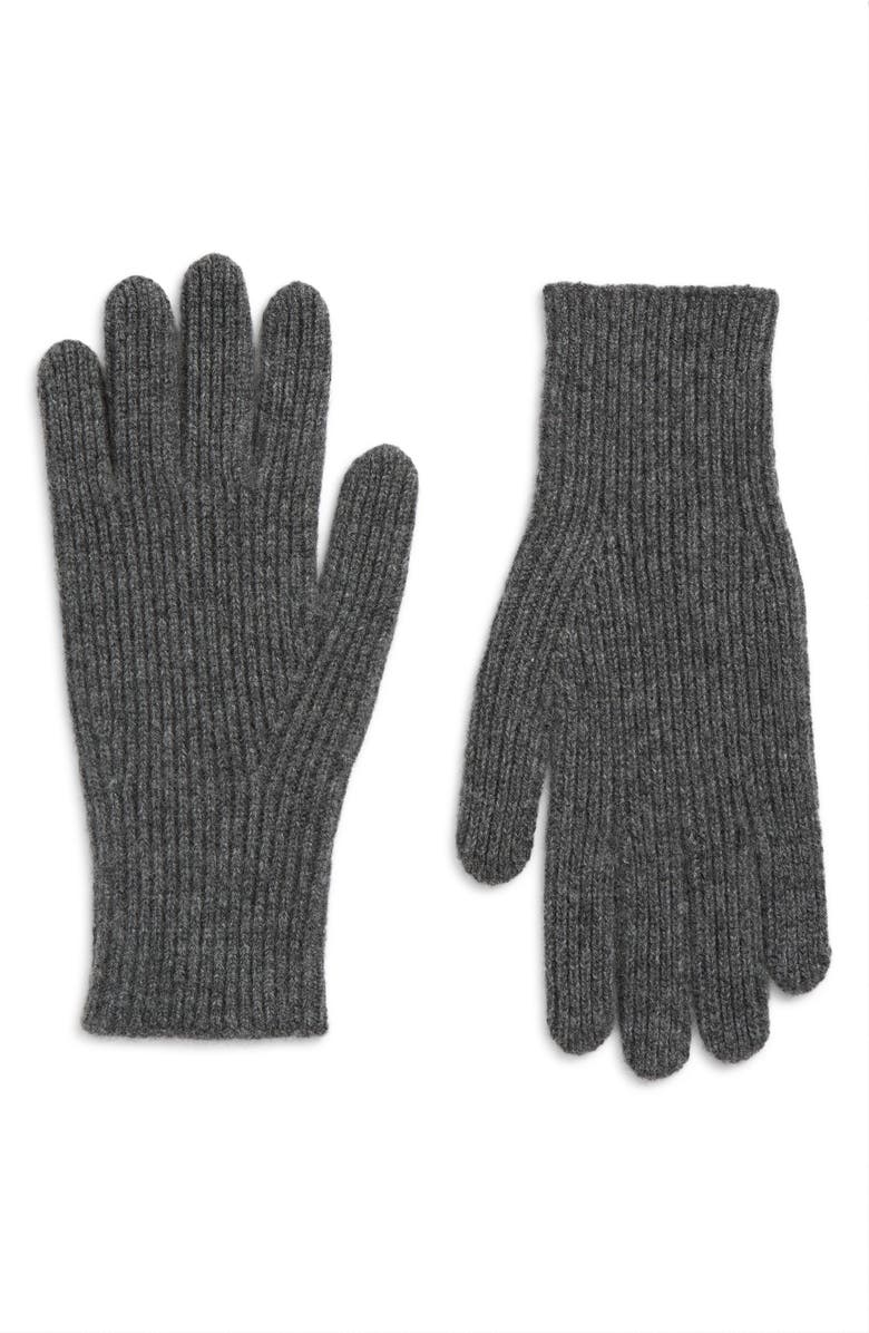 TOTEME Cashmere Gloves, Main, color, Charcoal Melange