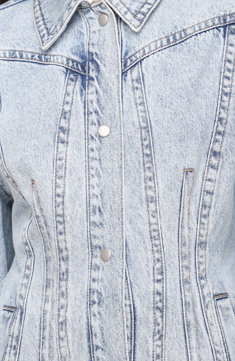 Avec Les Filles Corset Seamed Denim Jacket, Alternate, color, Douro Wash