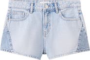 MANGO TEEN Low Rise Two-Tone Denim Shorts