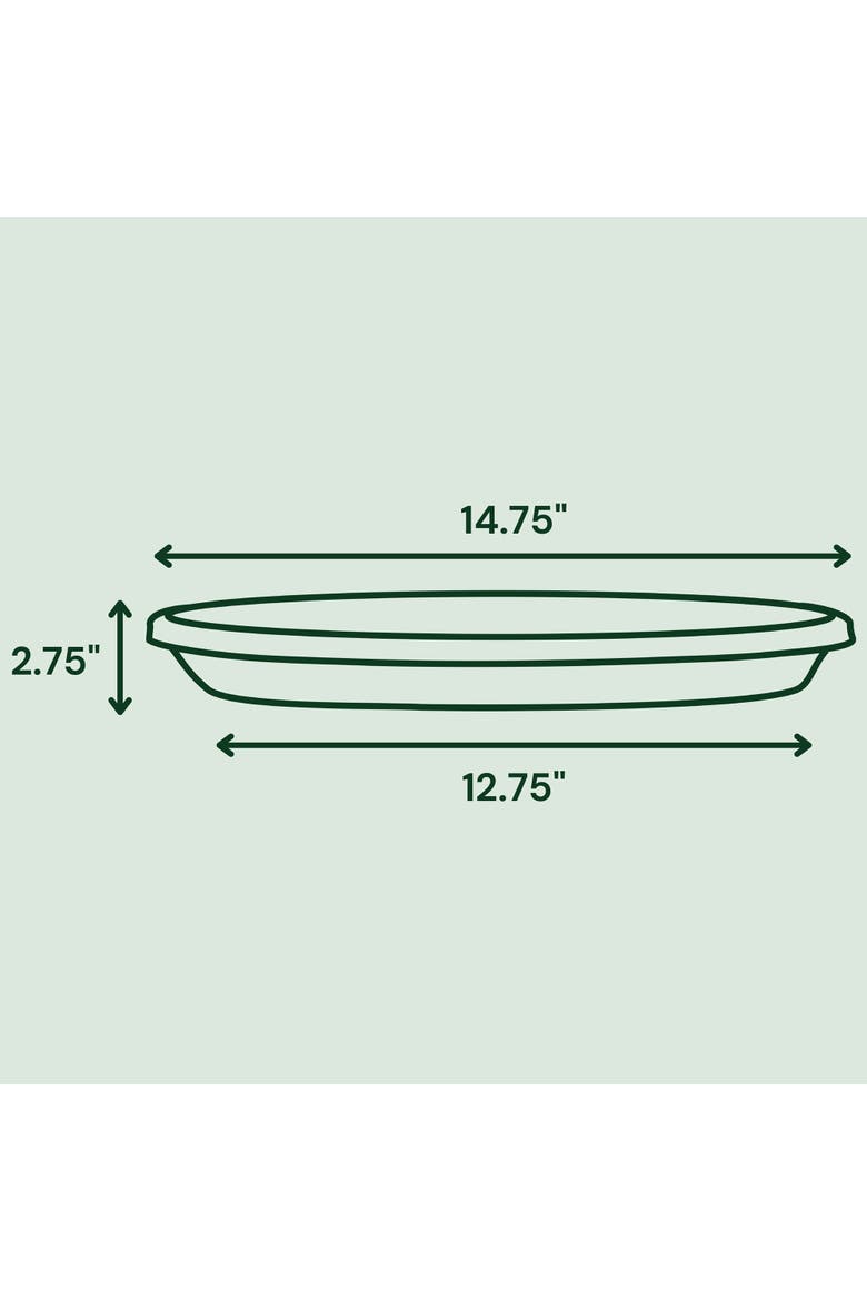 Terra 14.75 Inch Resin Saucer, Alternate, color, Brown