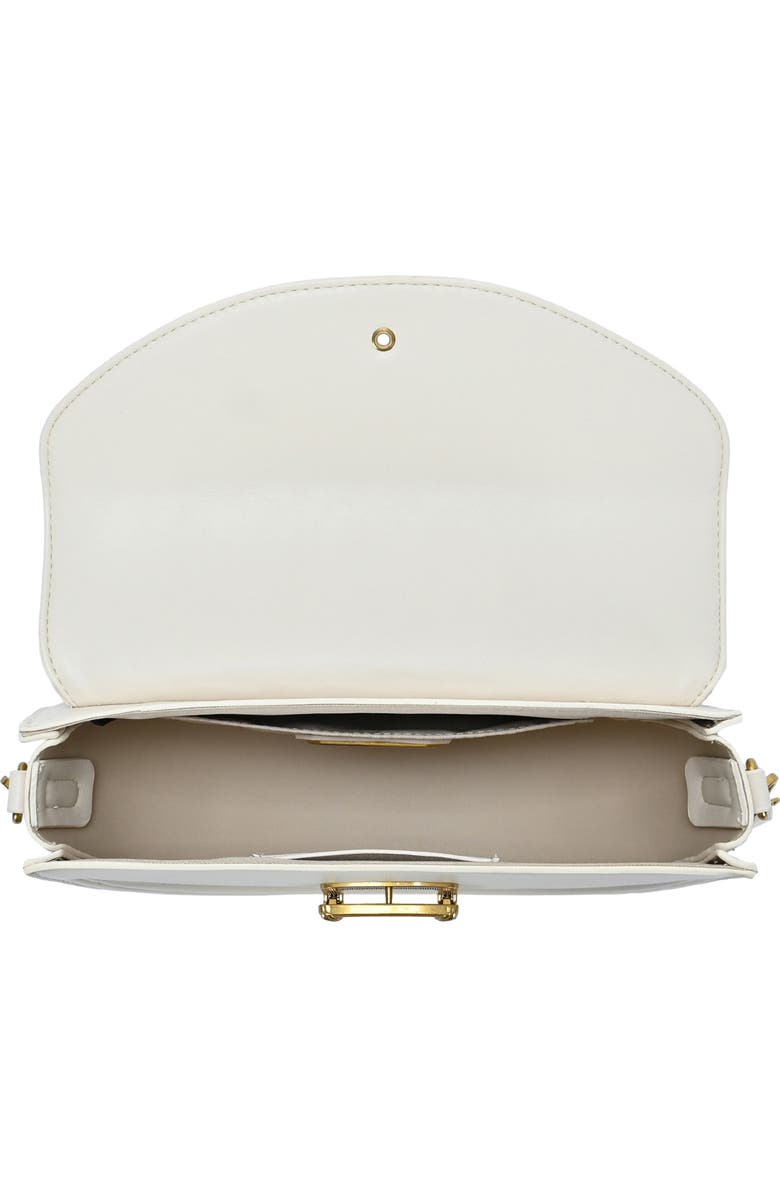 Madison West Buckle Half Moon Crossbody Bag, Alternate, color, Bone