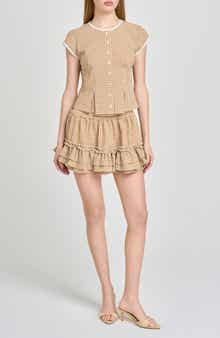 Aria Gingham Ruffle Miniskirt