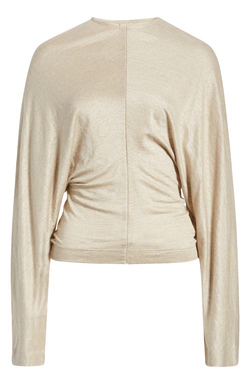 Shop Faithfull The Brand Ciel Ladder Stitch Dolman Sleeve Linen Top In Oatmeal