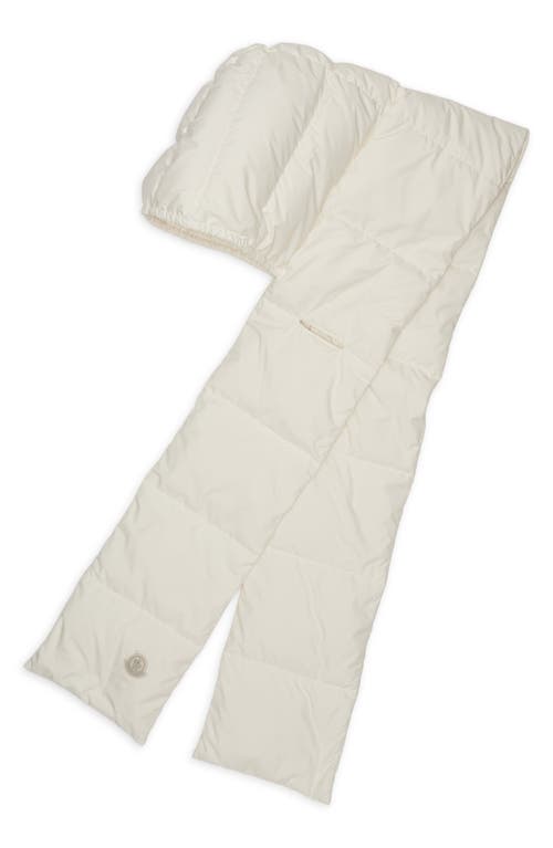 Moncler Quilted Down Hooded Scarf In Neutral