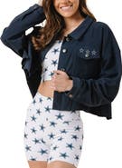 KADYLUXE Women's Navy Dallas Cowboys Baroness Rhinestone Full-Snap Shacket