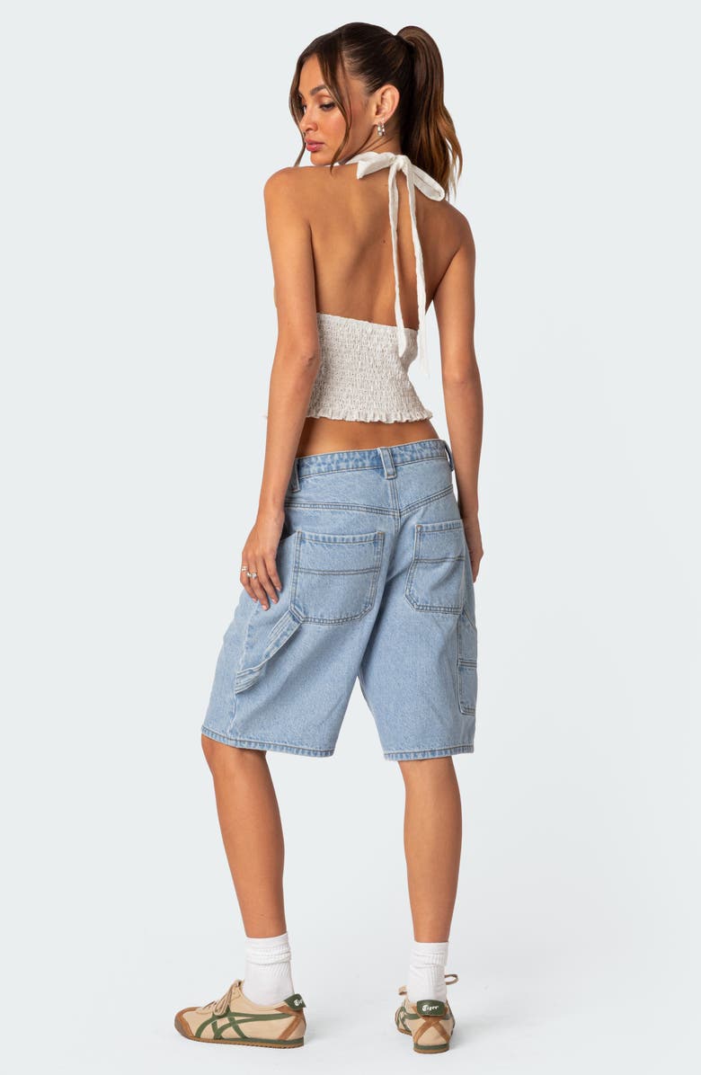 EDIKTED Hannah Cotton Eyelet Halter Top, Alternate, color,