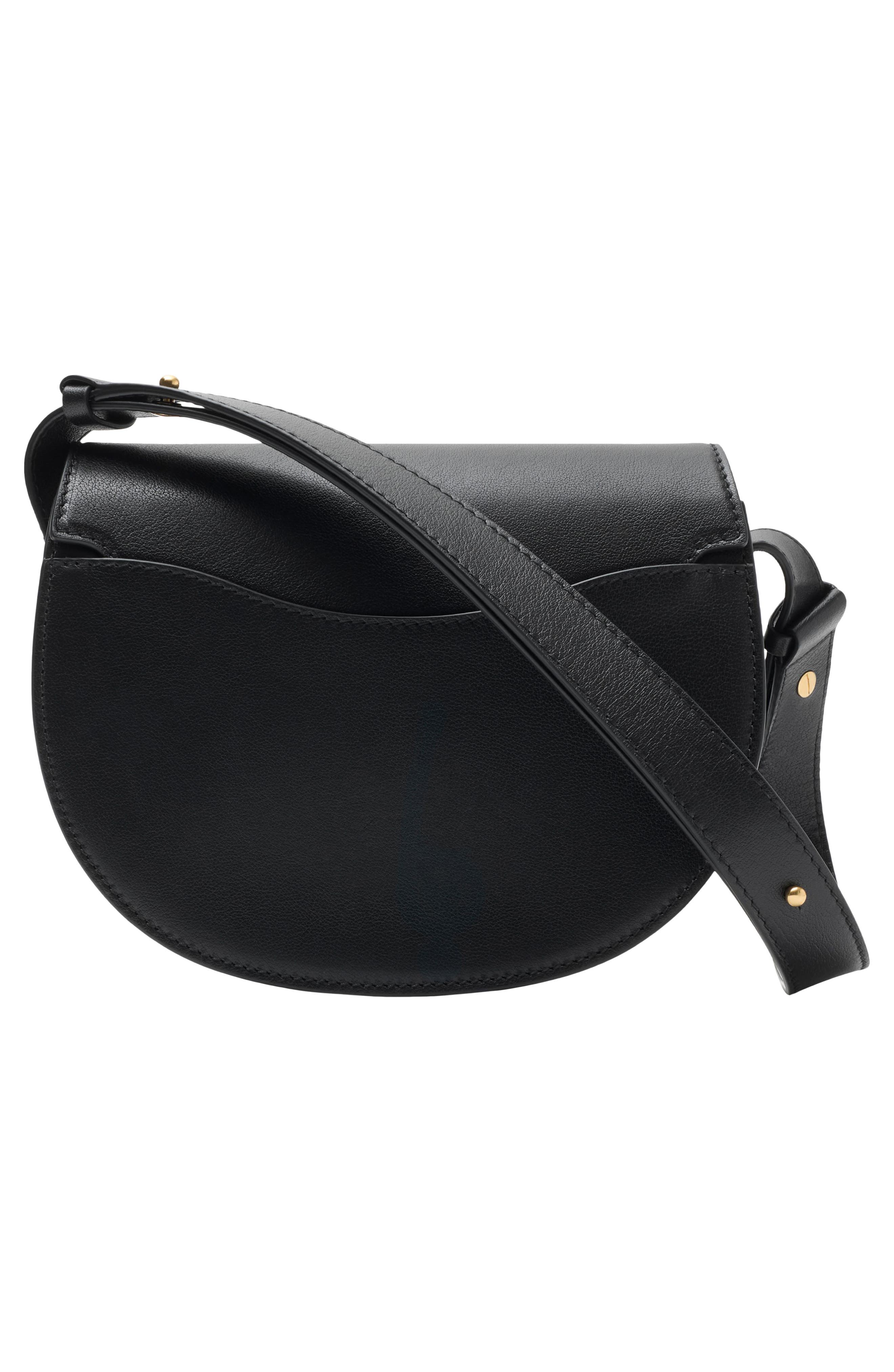 Burberry Small Bridle Logo Leather Crossbody Bag, Alternate, color, Black