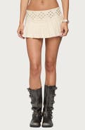 EDIKTED Lovina Grommet Low Rise Pleated Miniskort