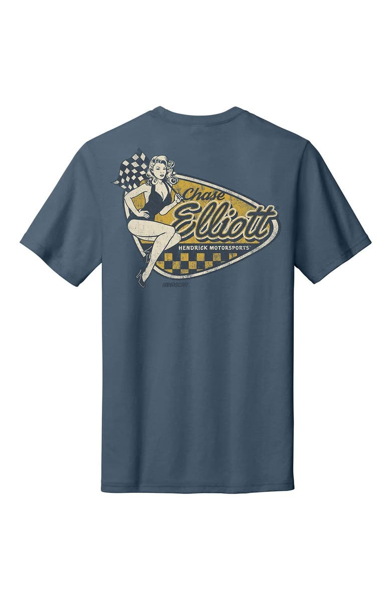 HENDRICK MOTORSPORTS TEAM COLLECTION Men's Hendrick Motorsports Team Collection Blue Chase Elliott Tri-Blend Pinup T-Shirt, Alternate, color, Blue