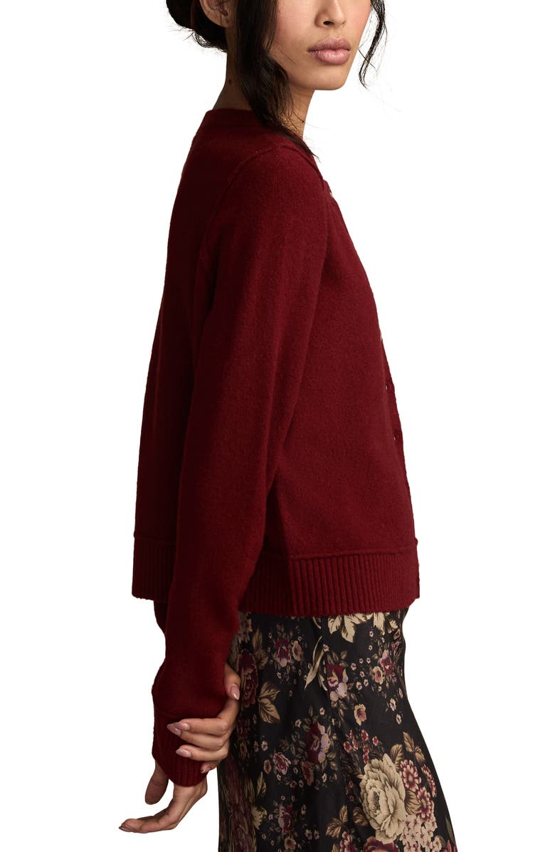 Lucky Brand Cloud Soft Cardigan, Alternate, color, Syrah
