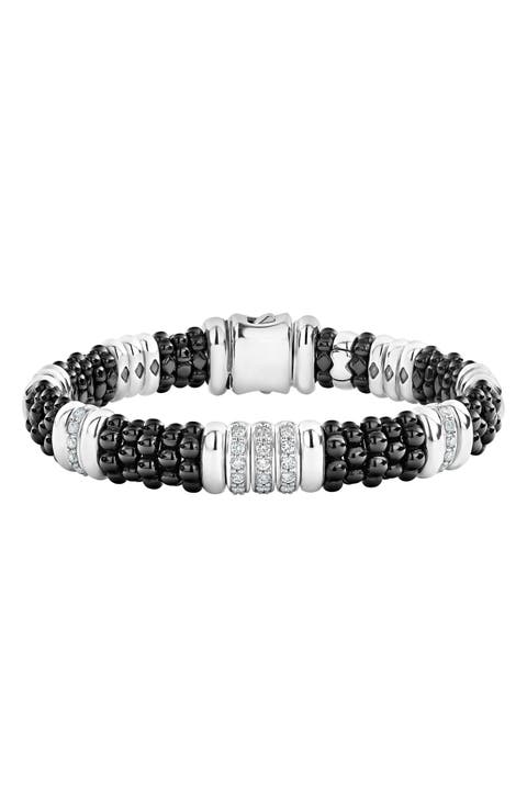 Black Caviar Diamond Station Bracelet