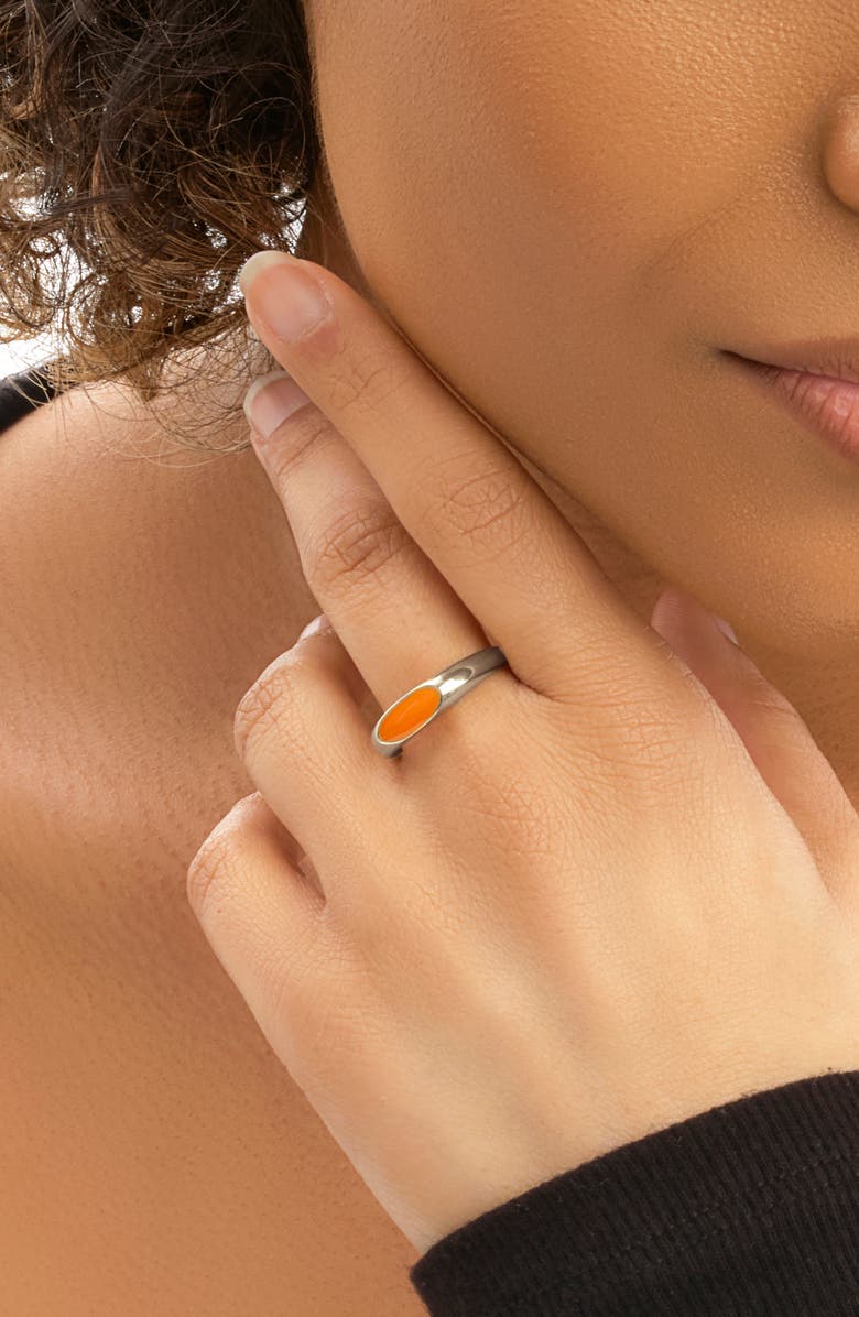 Sterling Forever Sterling Silver Enamel Open Ring, Alternate, color, 