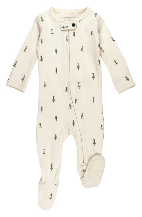 Print Fitted One-Piece Organic Cotton Footie Pajamas (Baby)