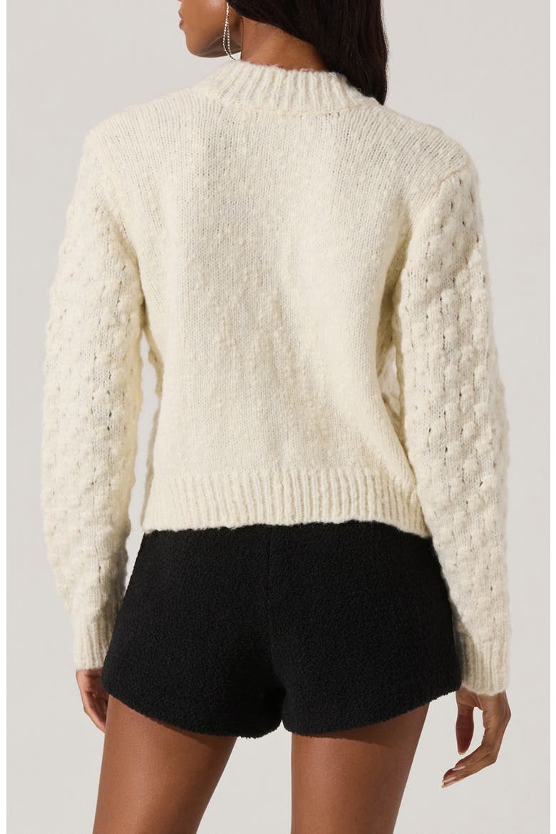 Velvet Bow Cardigan, Alternate, color, OFF WHITE