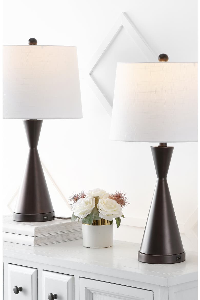Colton 26" Classic French Country Iron LED Table Lamp with USB Charging Port, Alternate, color, Oil Rubbed Bronze