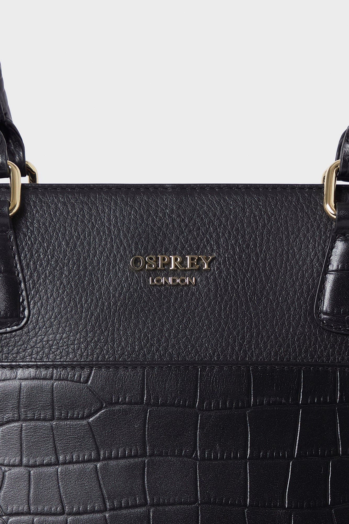 Osprey London The Kellie Leather Tote Bag, Alternate, color, Black