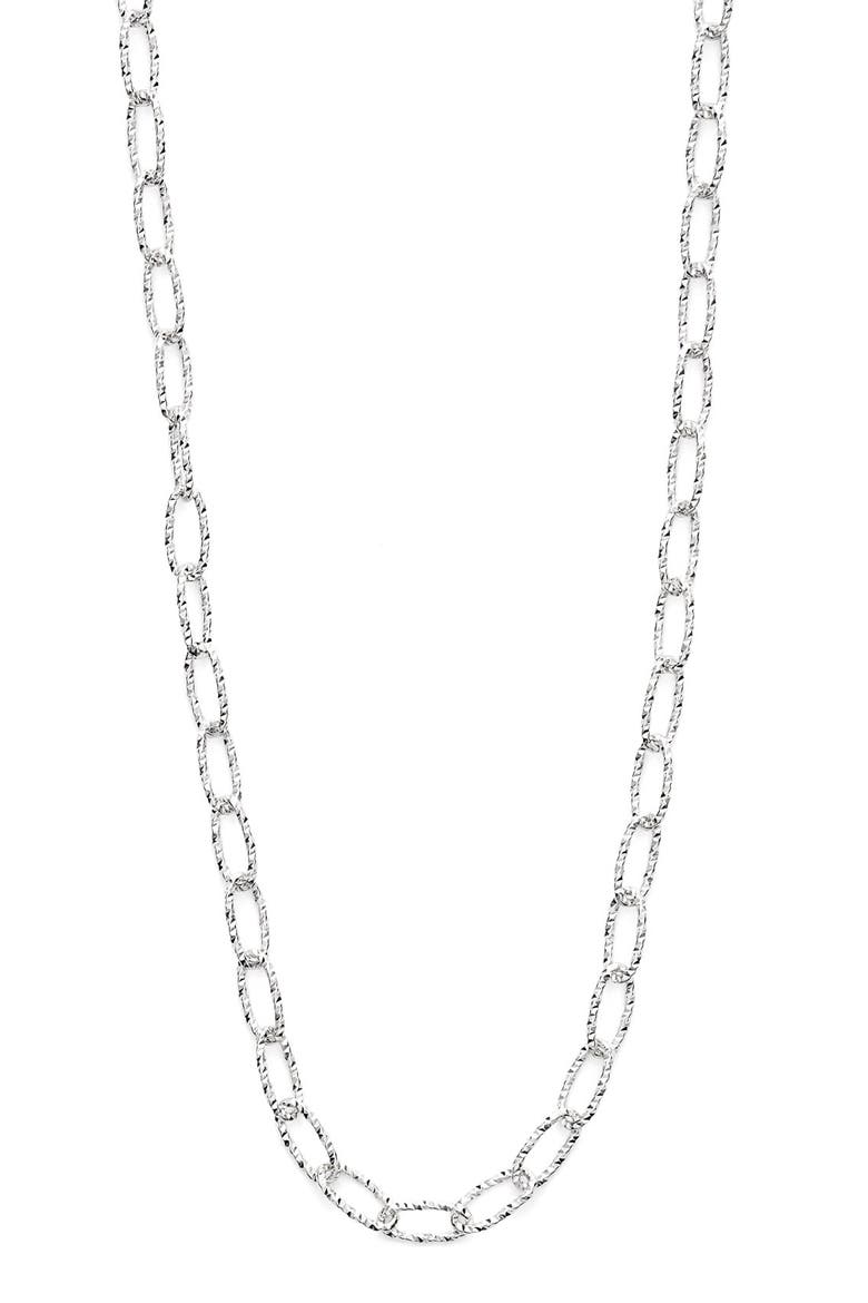 Textured Chain Long Necklace (Nordstrom Exclusive), Alternate, color, WHITE GOLD