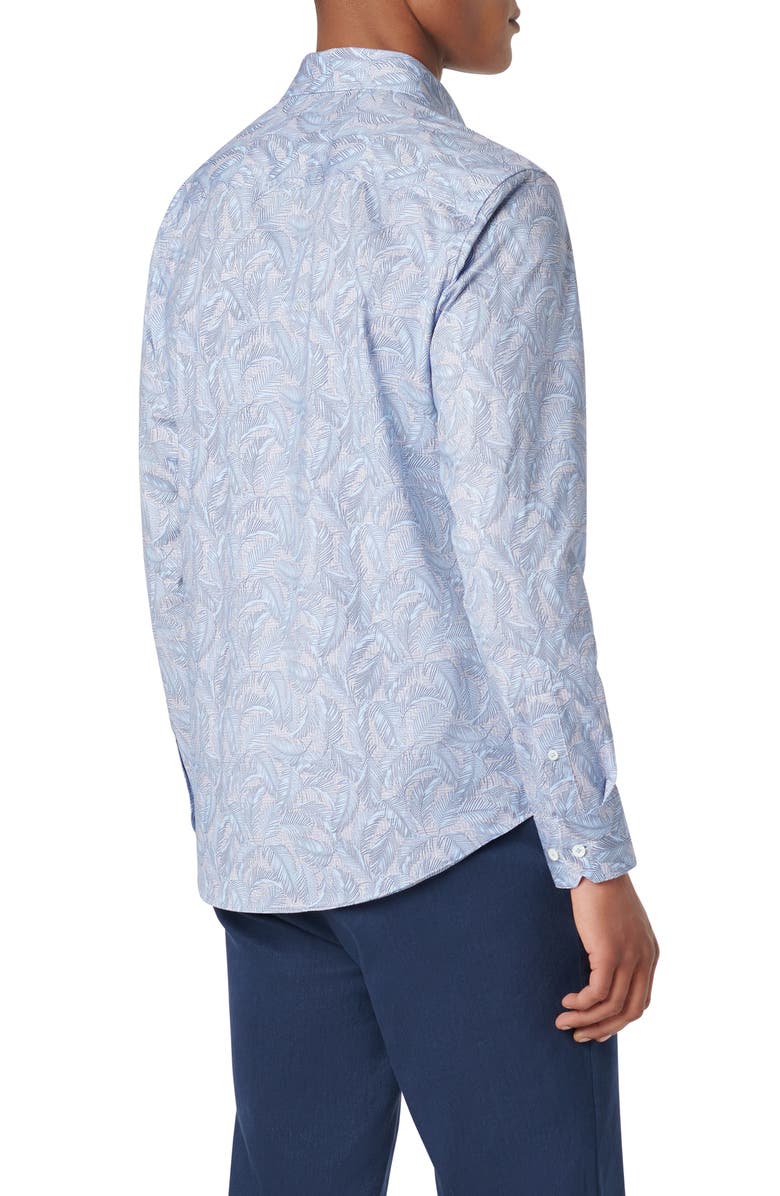 Bugatchi James OoohCotton<sup>®</sup> Feather Print Button-Up Shirt, Alternate, color, 