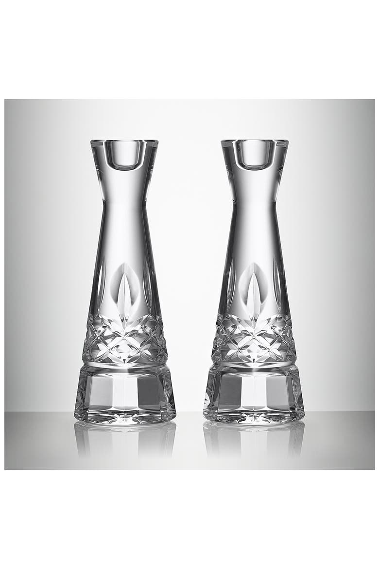 Lismore Set of 2 Round Candlesticks, Alternate, color, NO COLOR