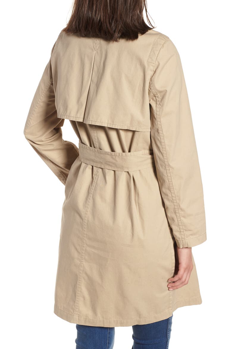 Abroad Trench Coat, Alternate, color, DARK ROPE