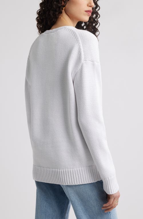 Nordstrom Chunky Cotton Blend Sweater In White