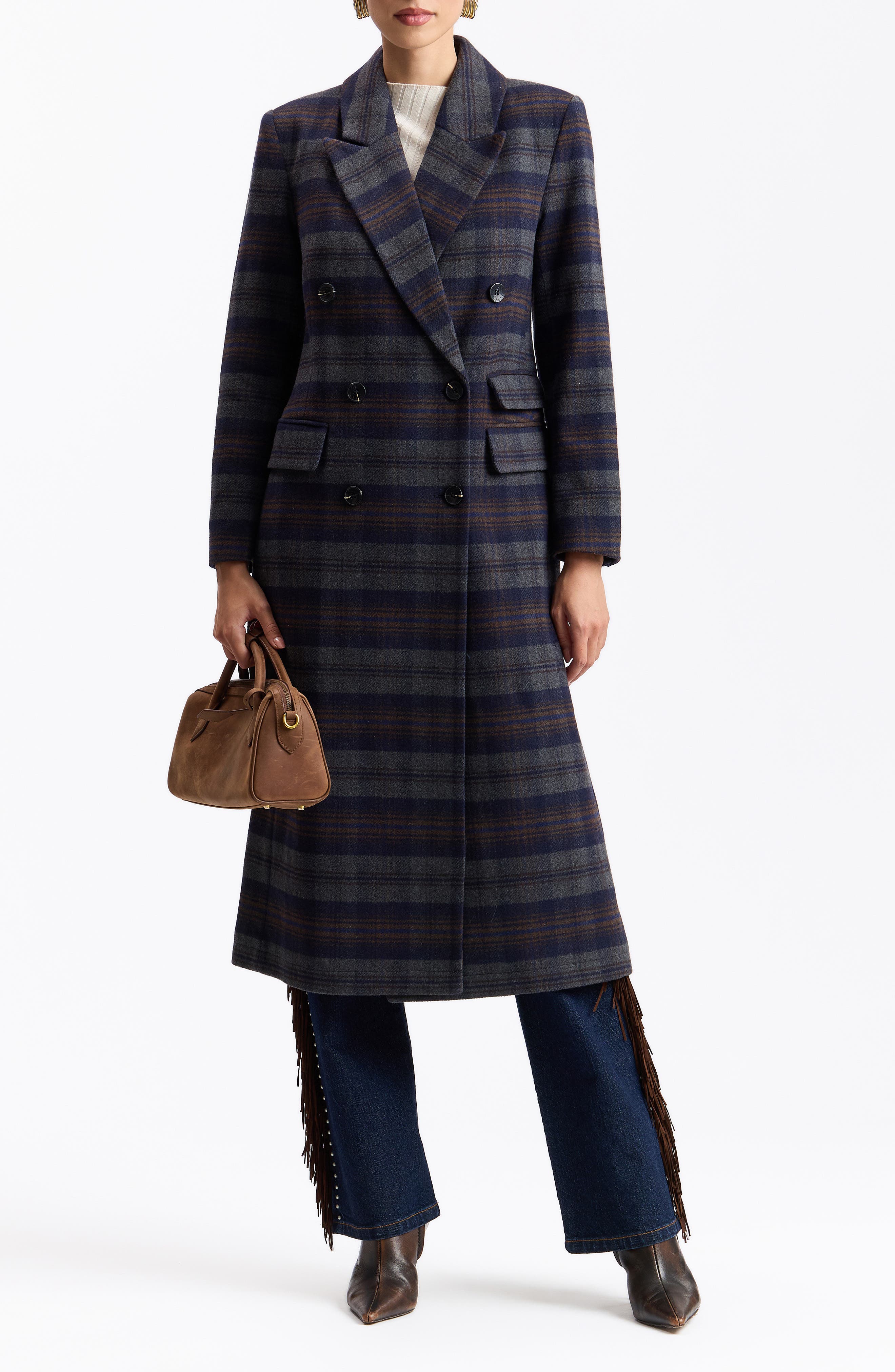 NAVY OLIVE PLAID