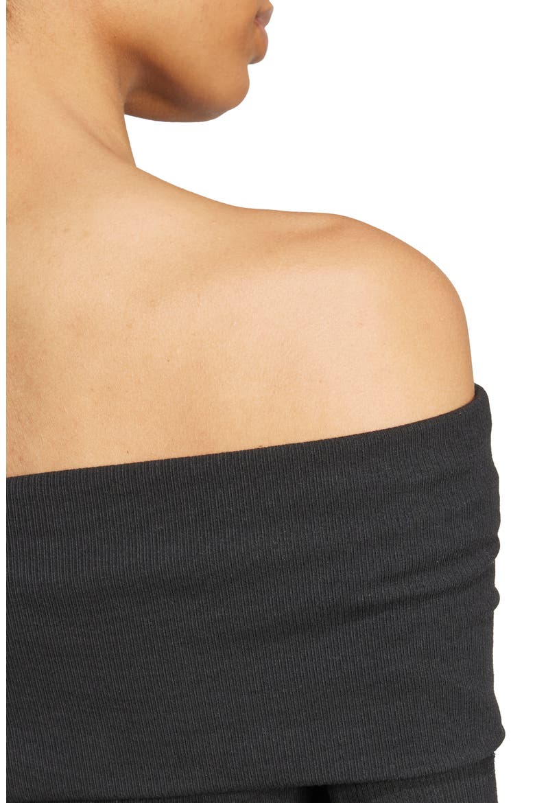Campus 2000 Off the Shoulder Top, Alternate, color, BLACK