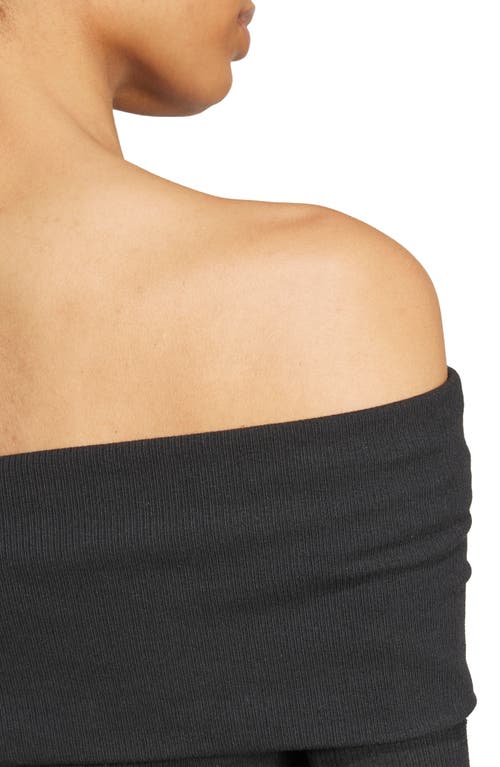 Adidas Originals Campus 2000 Off The Shoulder Top In Black