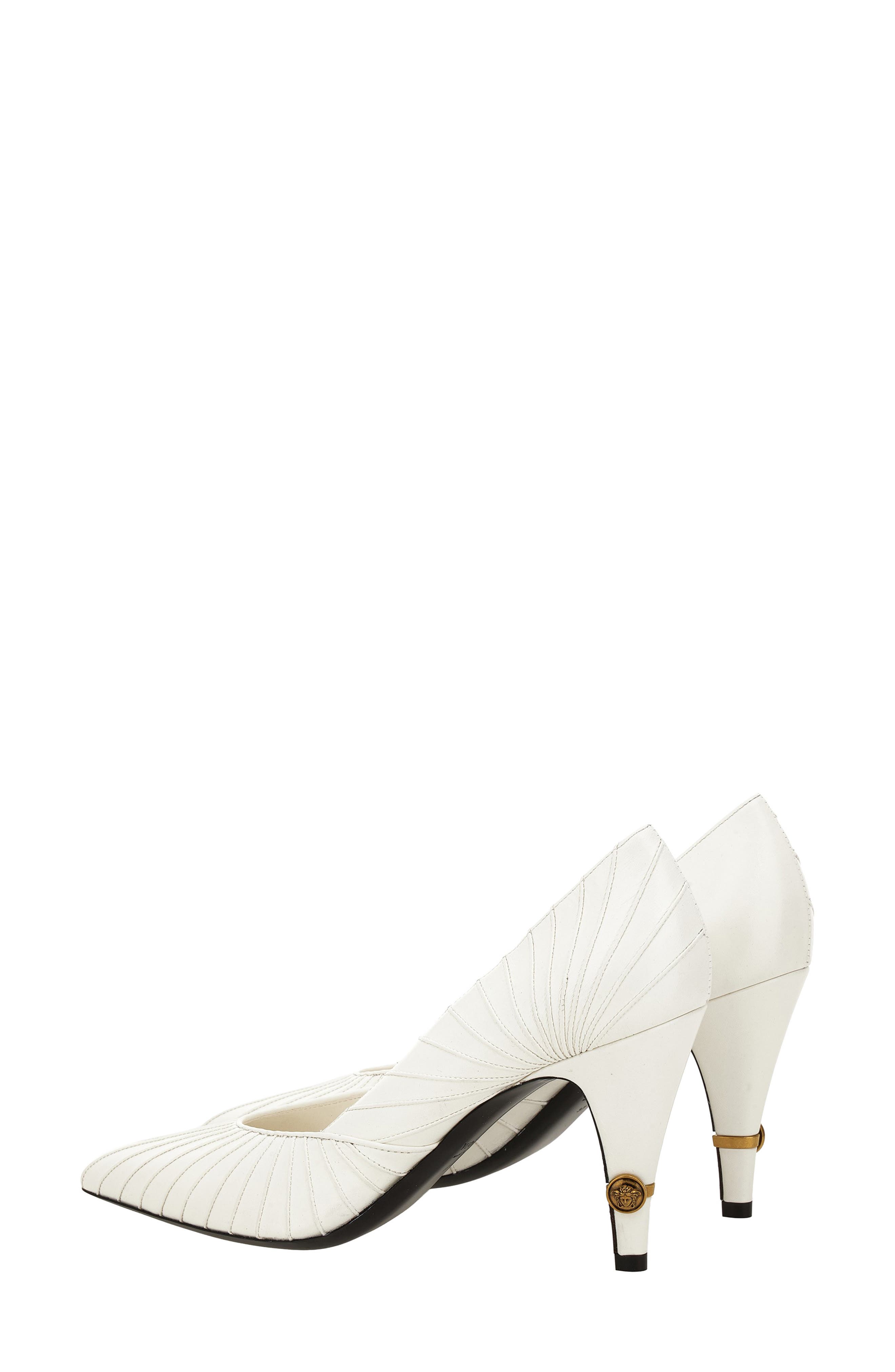 Pleated Pump, Alternate, color, WHITE-GOLD 82