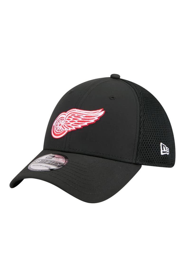 Men's New Era  Black Detroit Red Wings Logo 39THIRTY Flex Hat, Main, color, Black