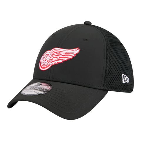 Men's New Era  Black Detroit Red Wings Logo 39THIRTY Flex Hat