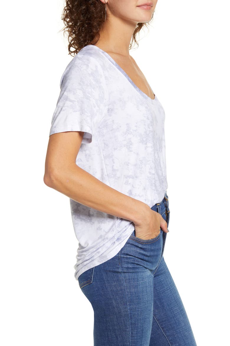 Scoop Neck Tee, Alternate, color, GREY TIE DYE