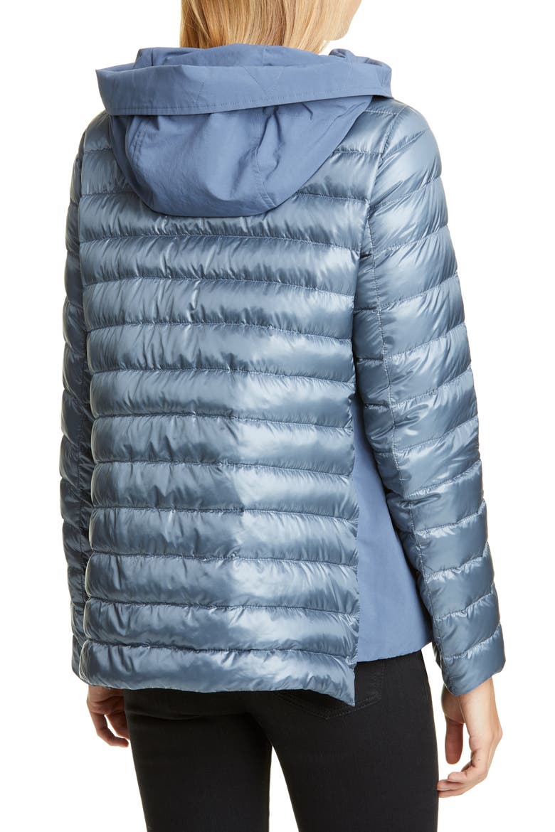 Hooded Short Down Jacket, Alternate, color, SLATE
