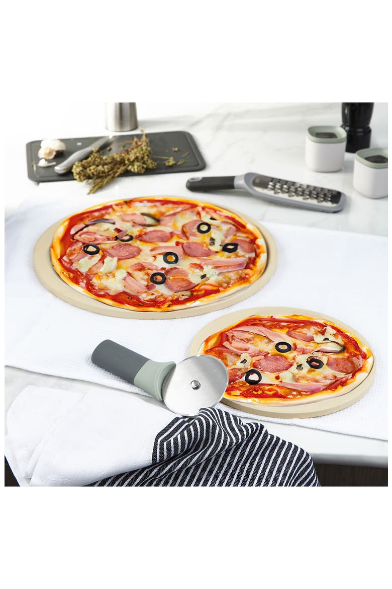 Leo 14-Inch Pizza Stone & Cutter Set, Alternate, color, STONE
