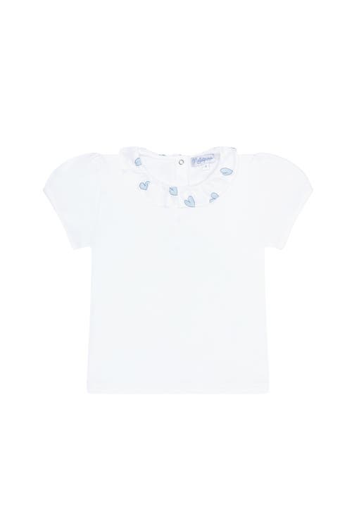 Nellapima Blue Heart Print Tee In White