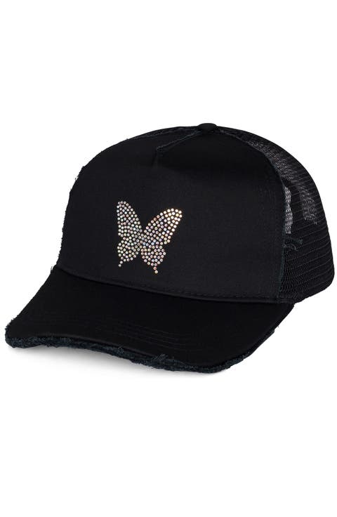 Jilly Crystal Mini Butterfly Trucker Hat