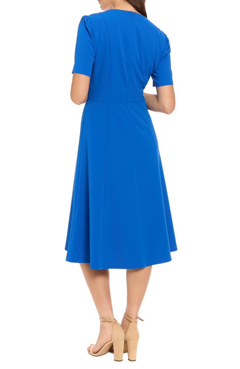 London Times Waist Tab Midi Dress, Alternate, color, Turkish Sea