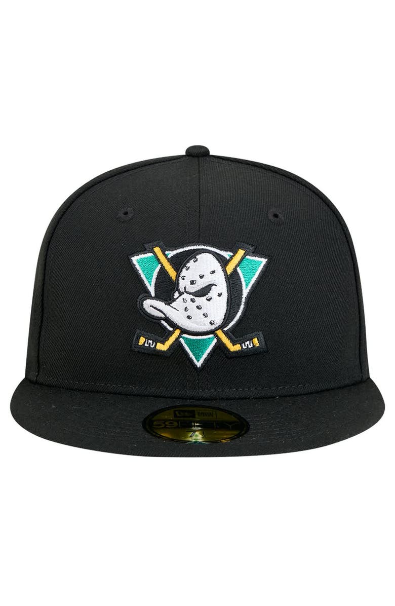 New Era Men's New Era Black Anaheim Ducks Core 59FIFTY Fitted Hat, Alternate, color, Black