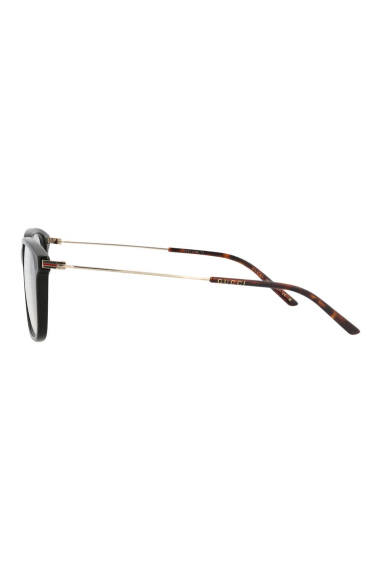 52mm Square Optical Glasses, Alternate, color, BLACK GOLD TRANSPARENT