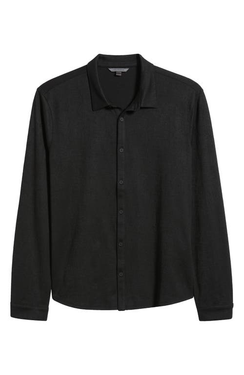 John Varvatos Dunford Jacquard Button-up Shirt In Black