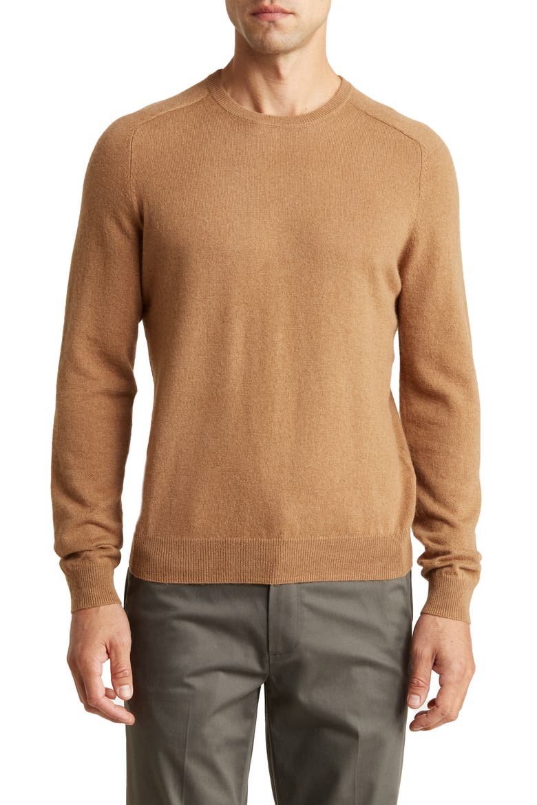 Crewneck Camel Hair Sweater, Main, color, CAMEL