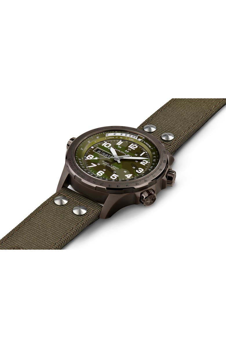 Hamilton Khaki Aviation X-Wind Auto Chronograph Textile Strap Watch, 45mm, Alternate, color, 