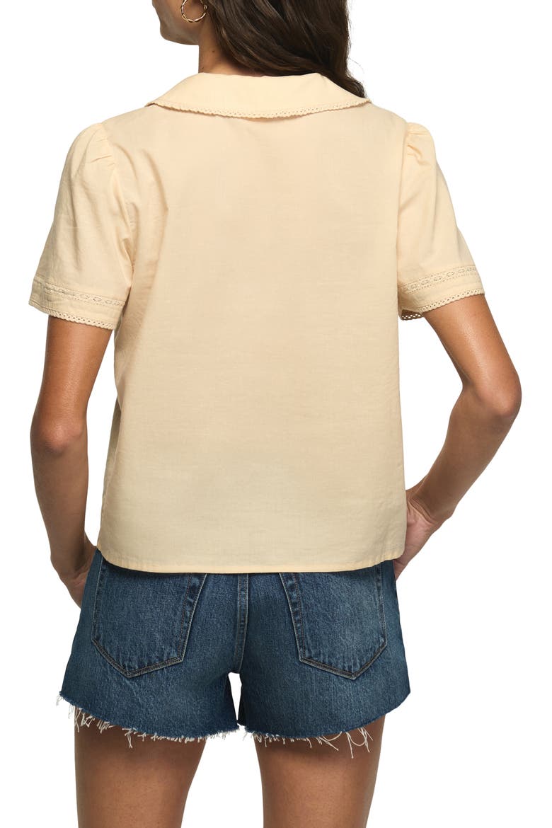 Short Sleeve Peter Pan Button Up Shirt, Main, color, BLUSH
