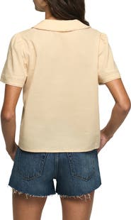 Lucky Brand Short Sleeve Peter Pan Button Up Shirt