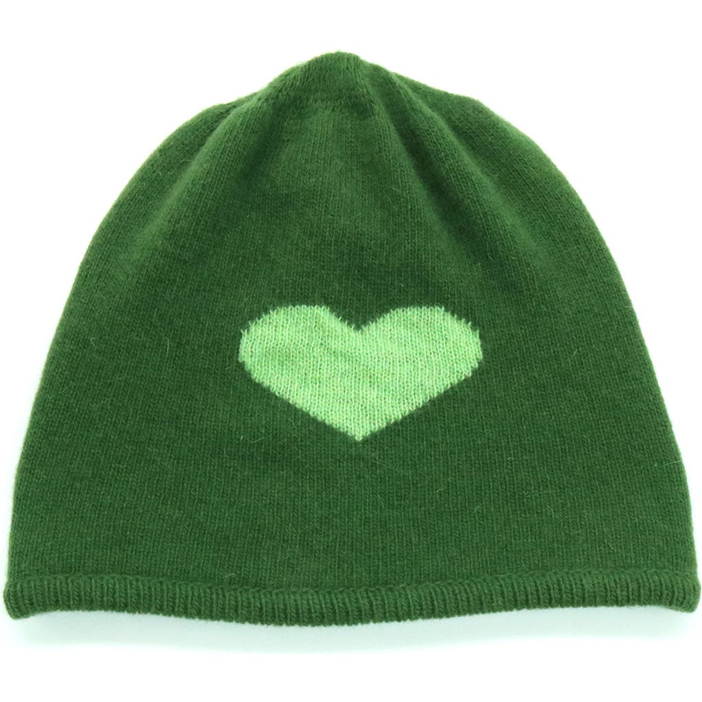Portolano Heart Wool Blend Beanie In Green