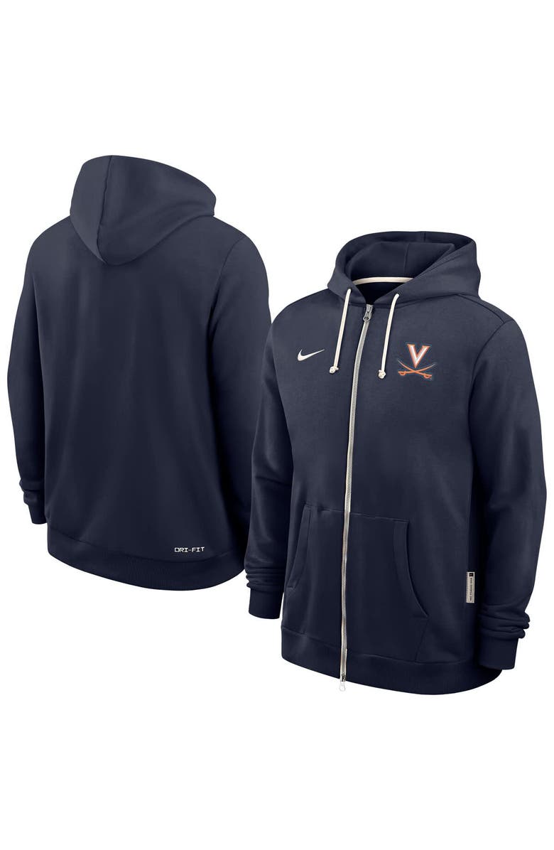 Nike Men's Nike Navy Virginia Cavaliers 2025 Sideline Performance Full-Zip Hoodie, Main, color, Navy