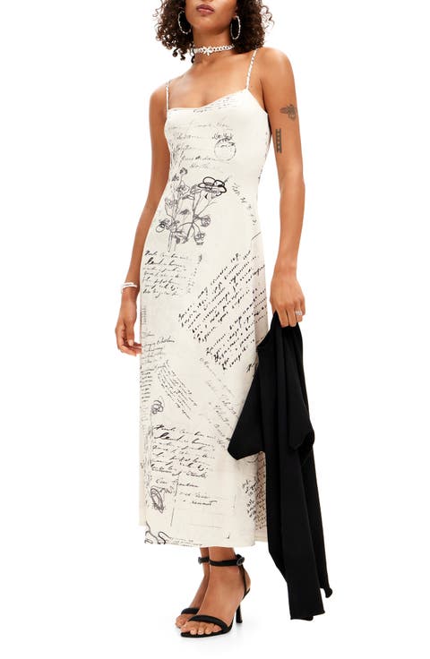 Letters Print Slipdress & Crop Sweater