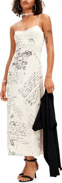 Desigual Letters Print Slipdress & Crop Sweater